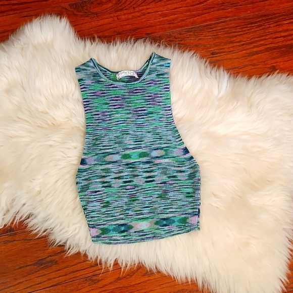 Jolie & Joy Tops - Jolie & Joy Knit Micro Stripe Crop Top